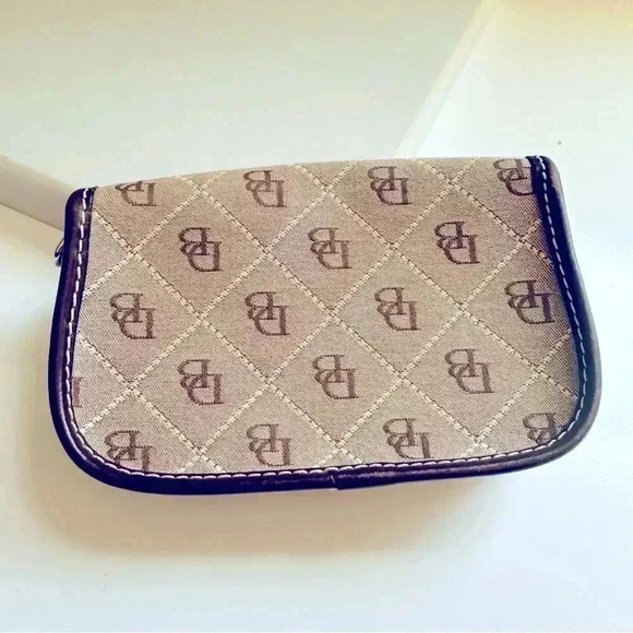 Dooney & Bourke Signature DB Logo Canvas Wristlet - Picture 2 of 9